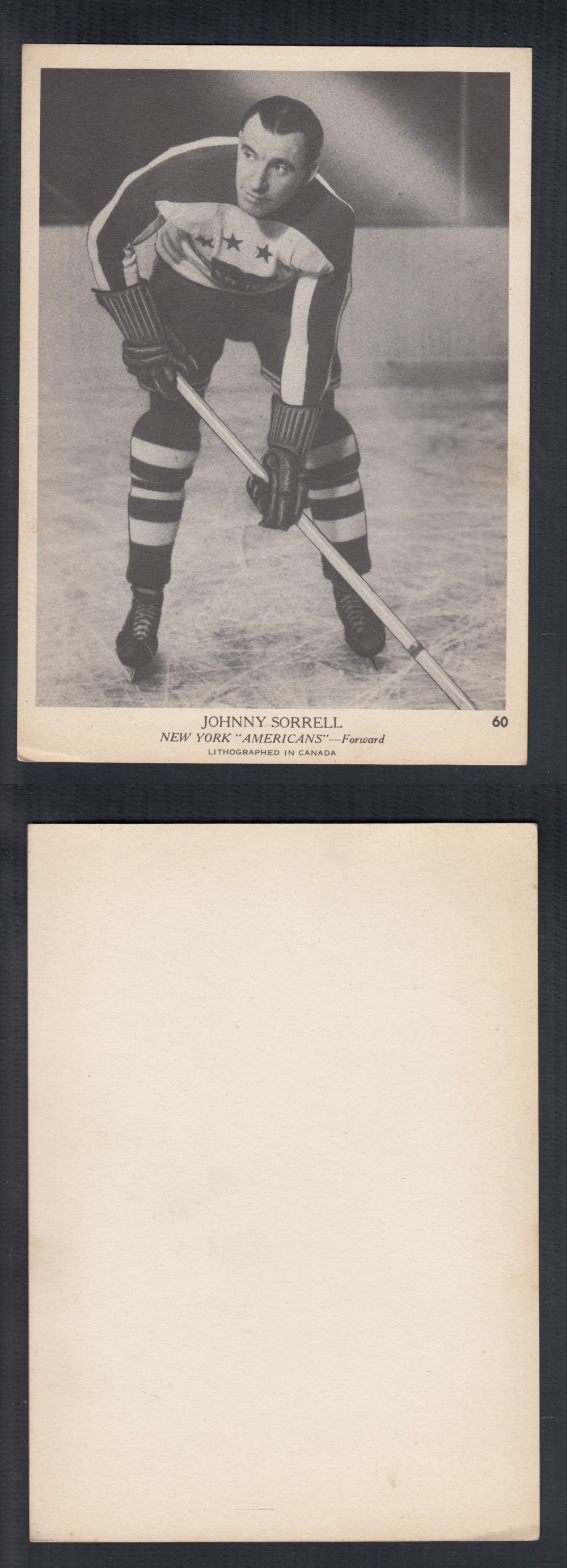 1939-40 O-PEE-CHEE HOCKEY CARD #60 J. SORRELL photo