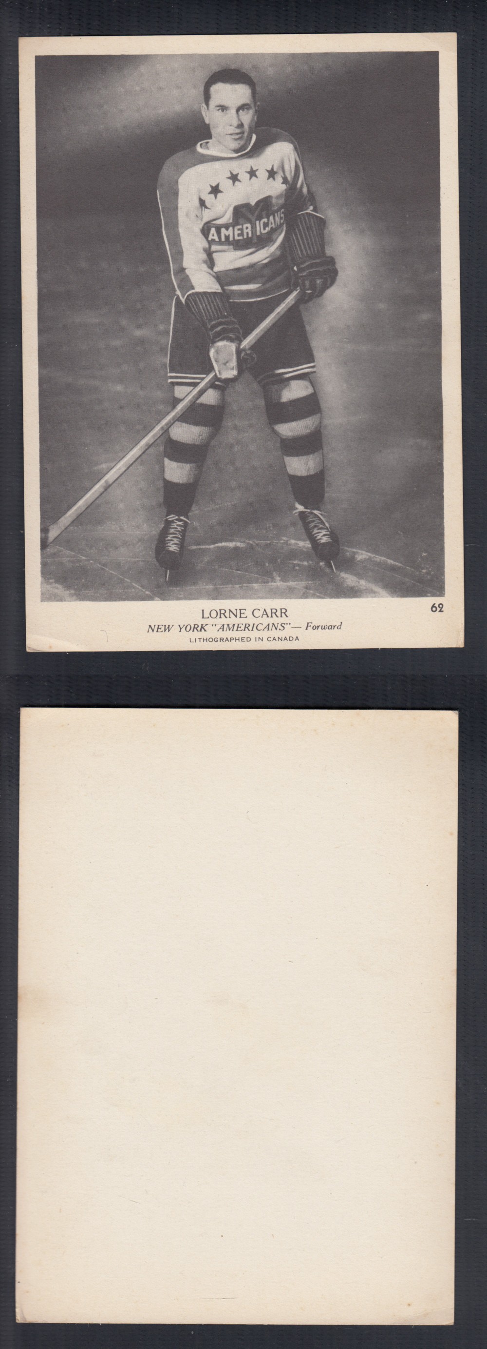 1939-40 O-PEE-CHEE HOCKEY CARD #62 L. CARR photo