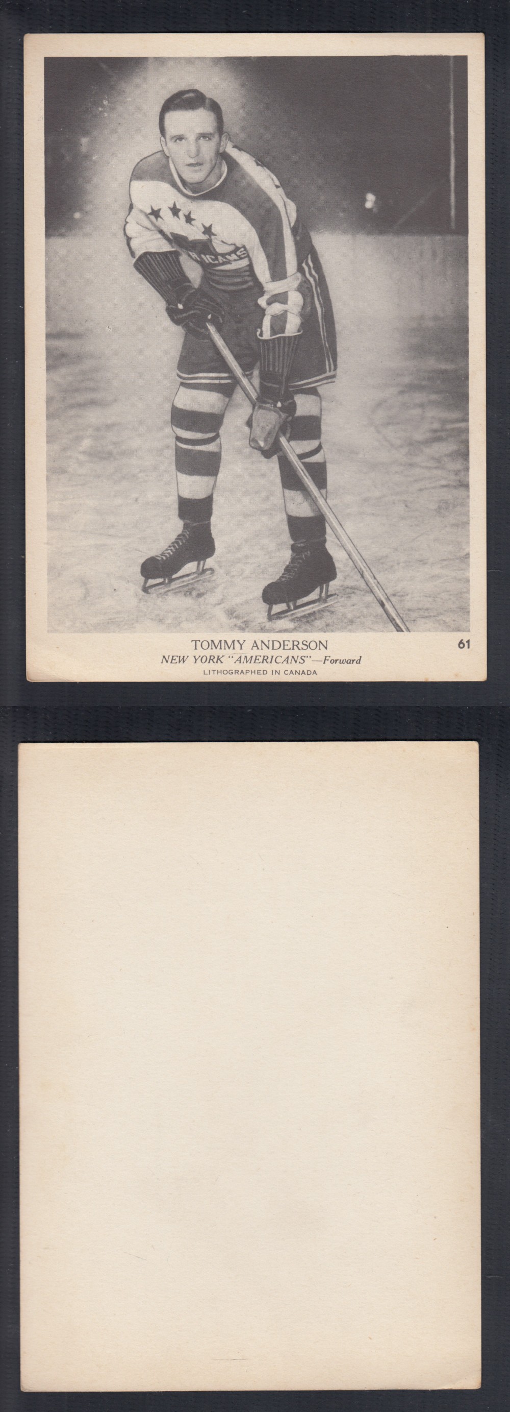 1939-40 O-PEE-CHEE HOCKEY CARD #61 T. ANDERSON photo