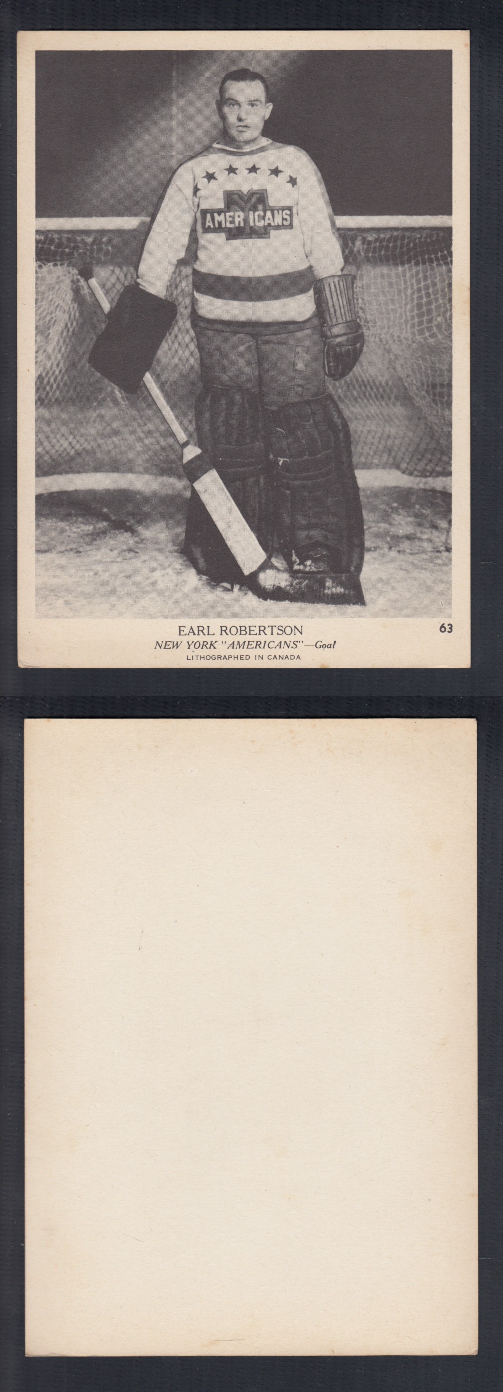 1939-40 O-PEE-CHEE HOCKEY CARD #63 E. ROBERTSON photo