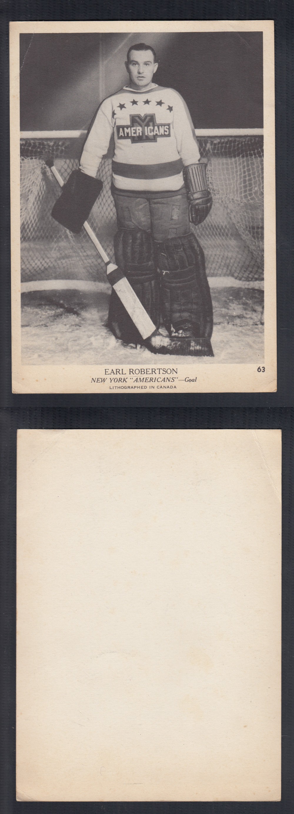 1939-40 O-PEE-CHEE HOCKEY CARD #63 E. ROBERTSON photo