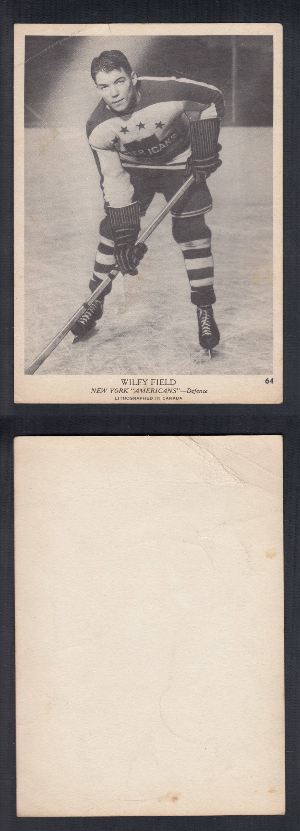 1939-40 O-PEE-CHEE HOCKEY CARD #64 W. FIELD photo