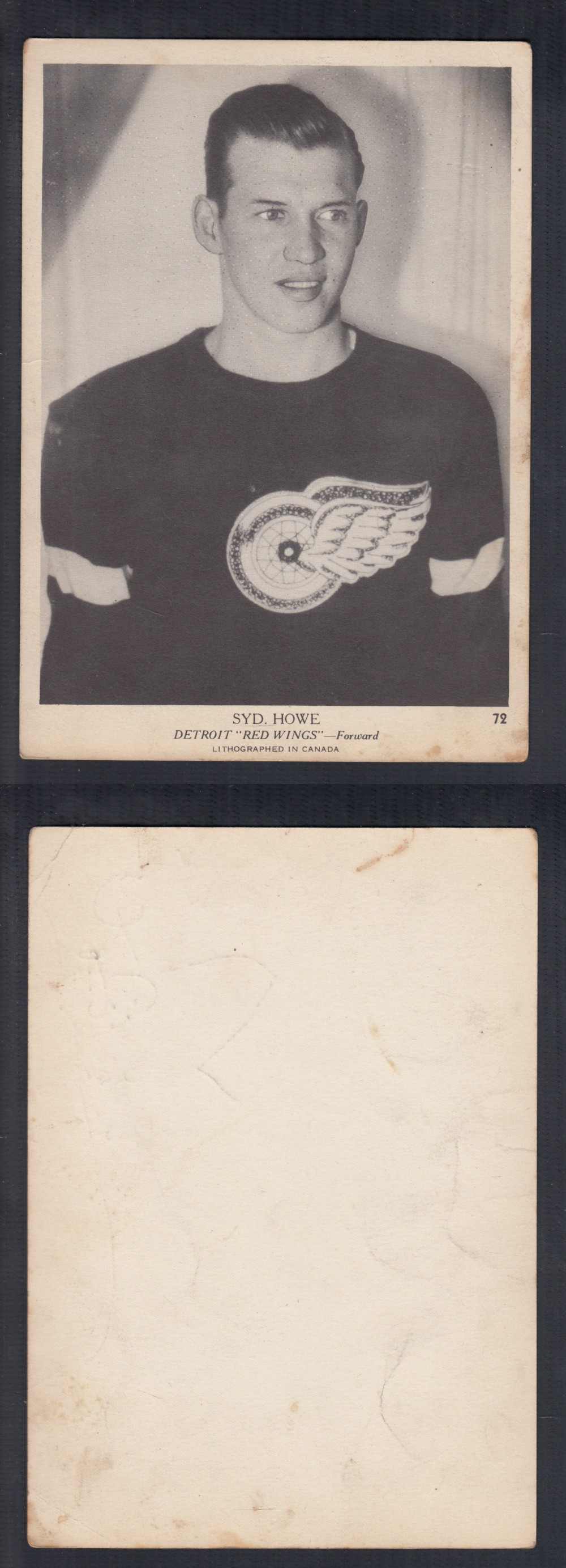 1939-40 O-PEE-CHEE HOCKEY CARD #72 S. HOWE photo