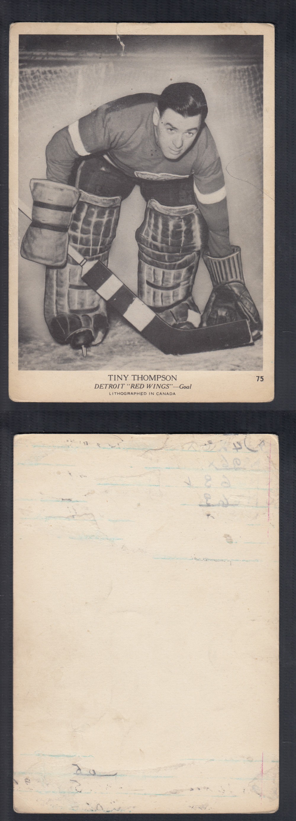 1939-40 O-PEE-CHEE HOCKEY CARD #75 T. THOMPSON photo