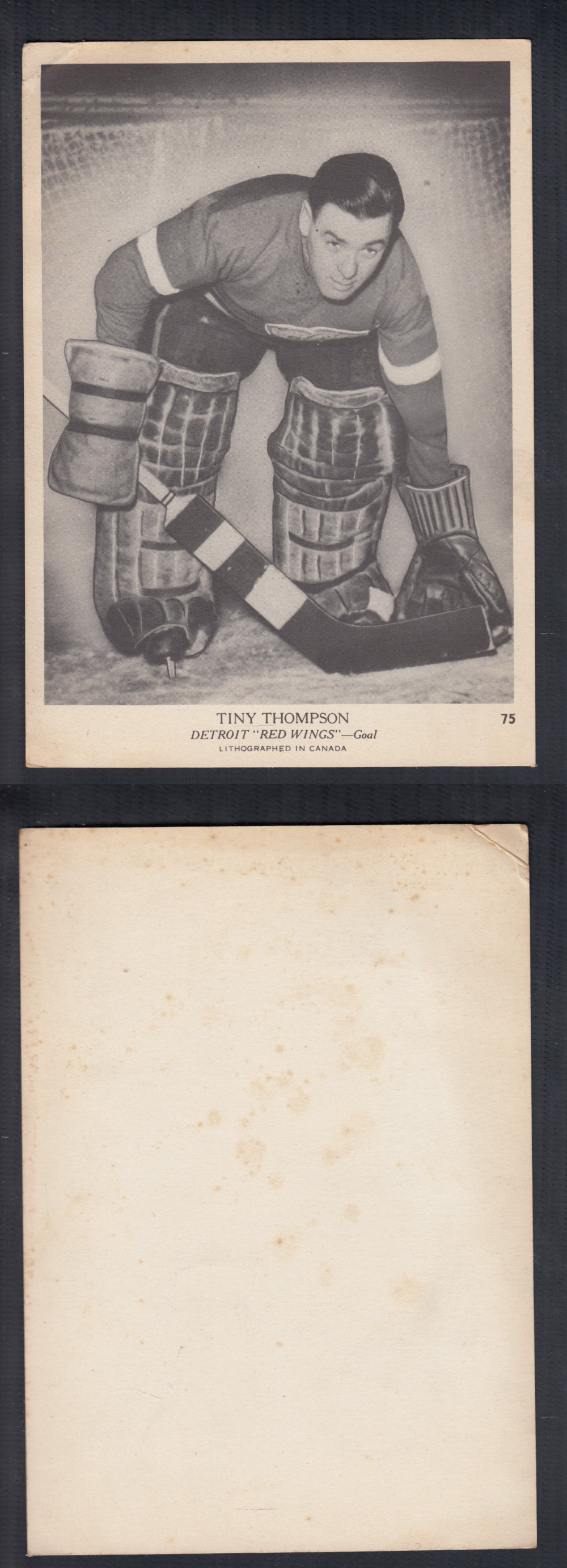 1939-40 O-PEE-CHEE HOCKEY CARD #75 T. THOMPSON photo