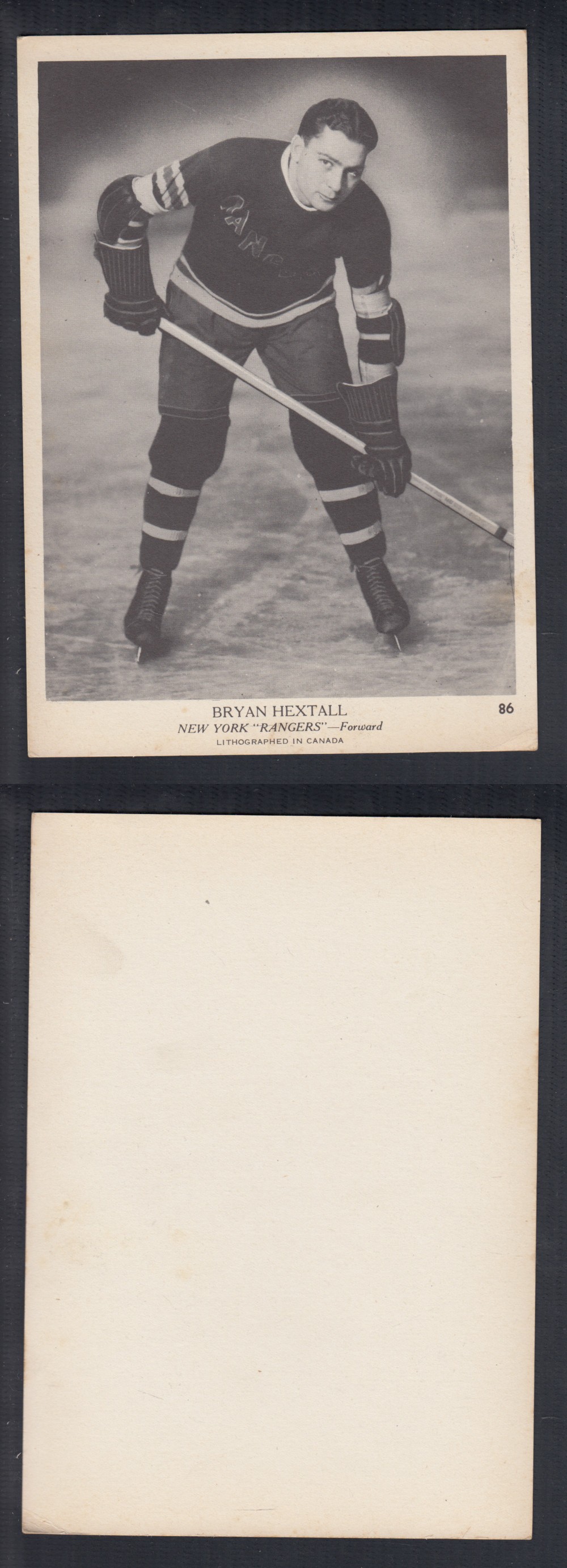 1939-40 O-PEE-CHEE HOCKEY CARD #86 B. HEXTALL photo