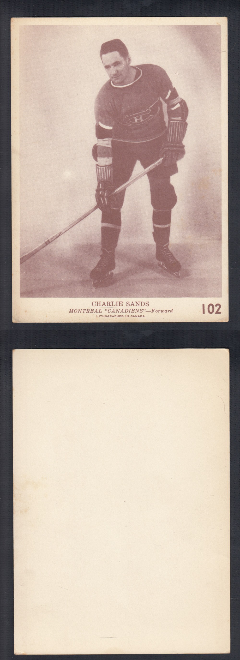 1940-41 O-PEE-CHEE HOCKEY CARD #102 C. SANDS photo