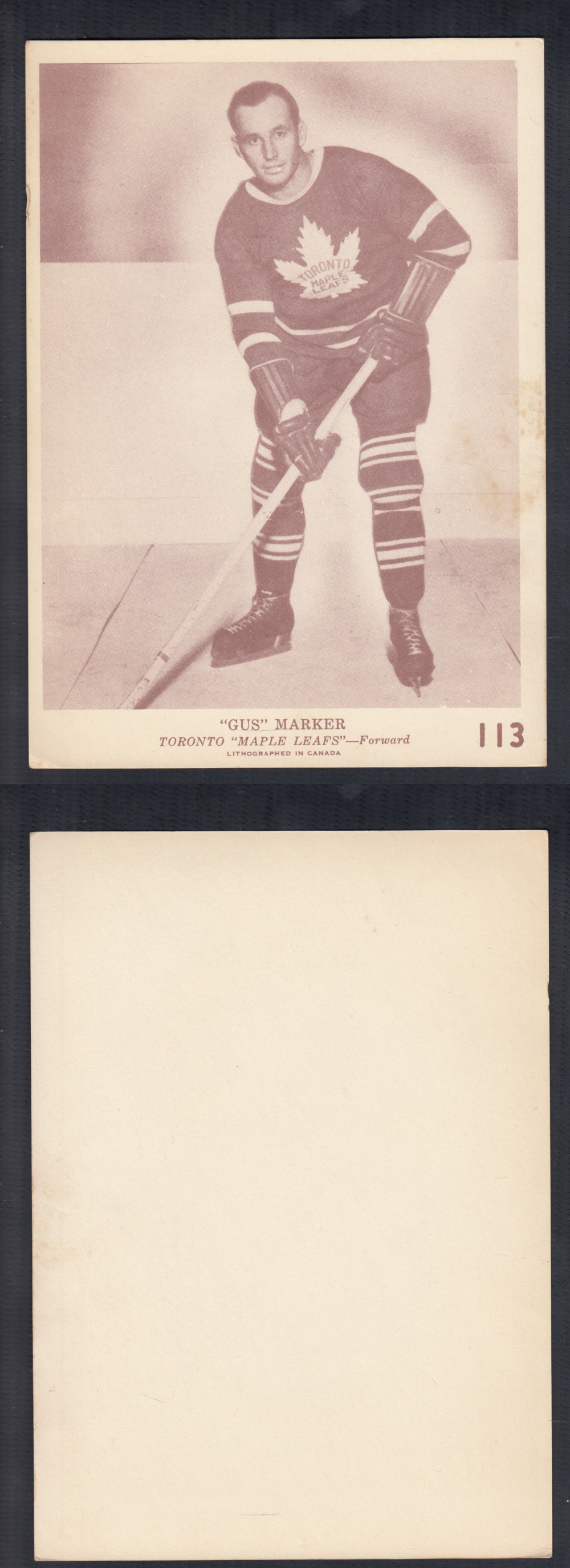 1940-41 O-PEE-CHEE HOCKEY CARD #113 G. MARKER photo