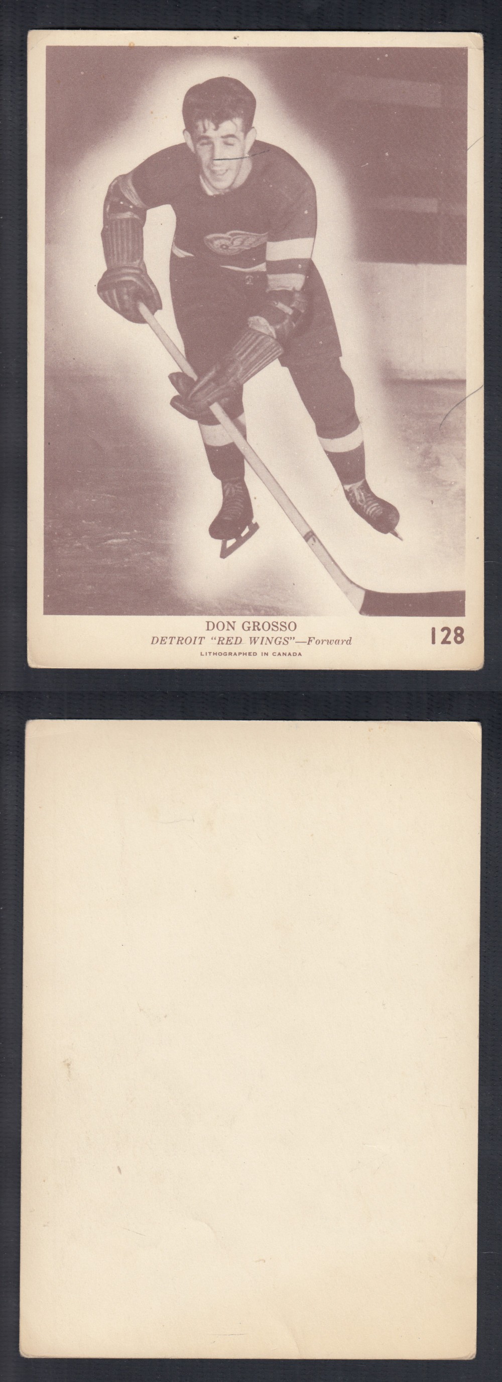 1940-41 O-PEE-CHEE HOCKEY CARD #128 D. GROSSO photo