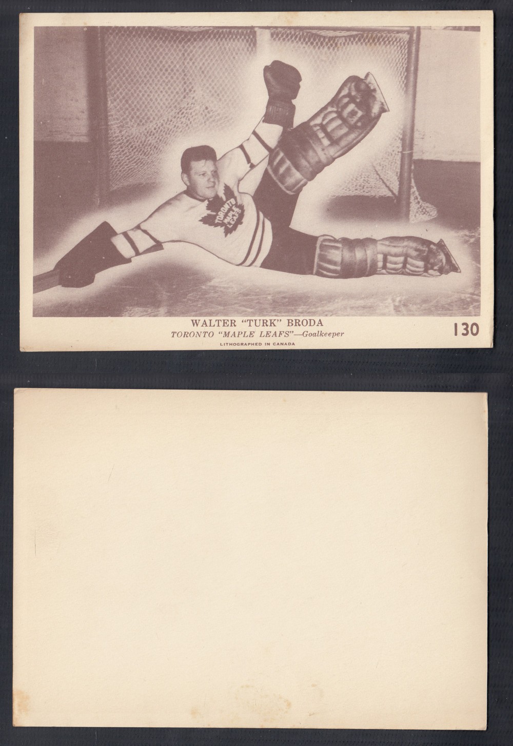 1940-41 O-PEE-CHEE HOCKEY CARD #130 W. BRODA photo