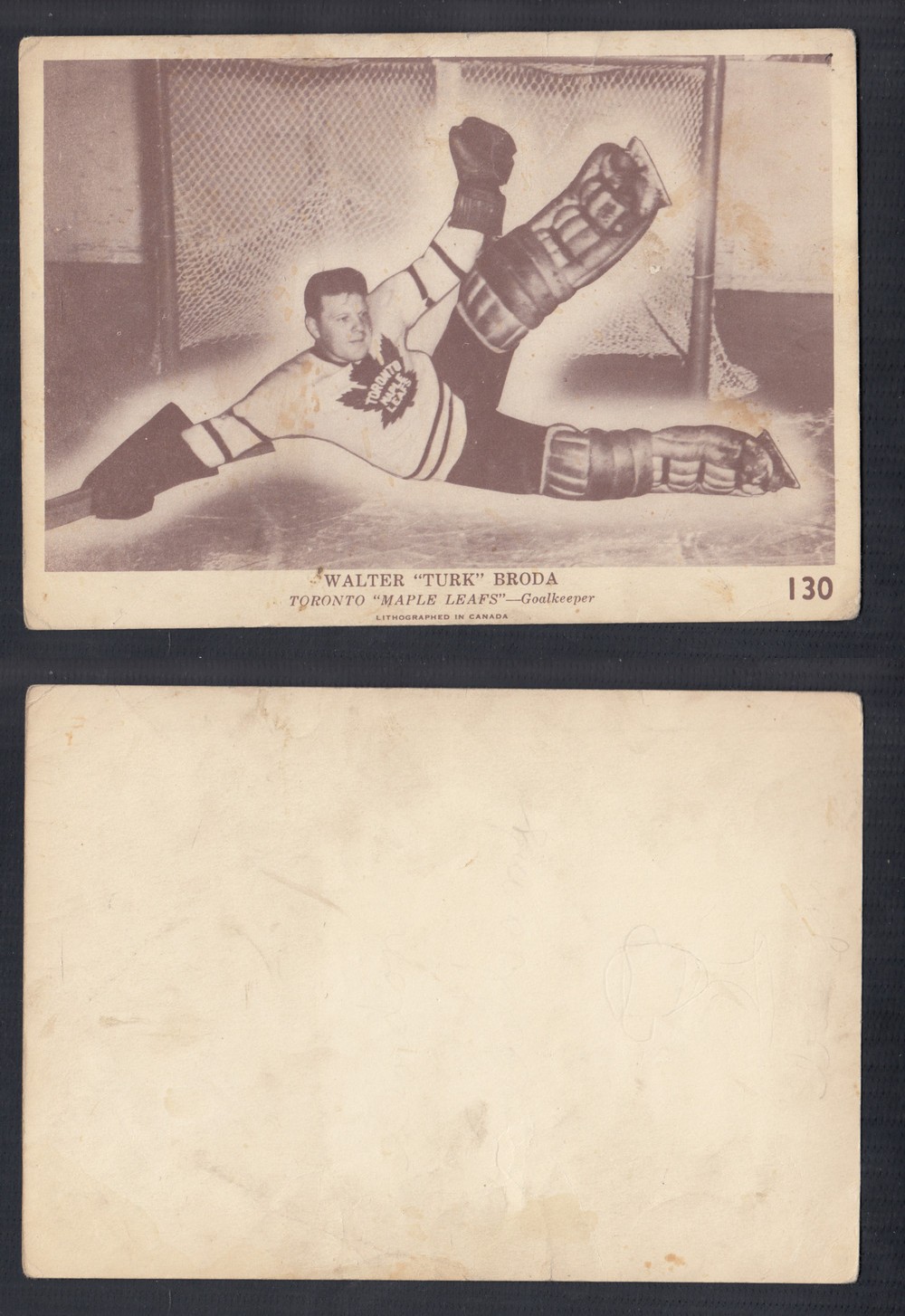 1940-41 O-PEE-CHEE HOCKEY CARD #130 W. BRODA photo