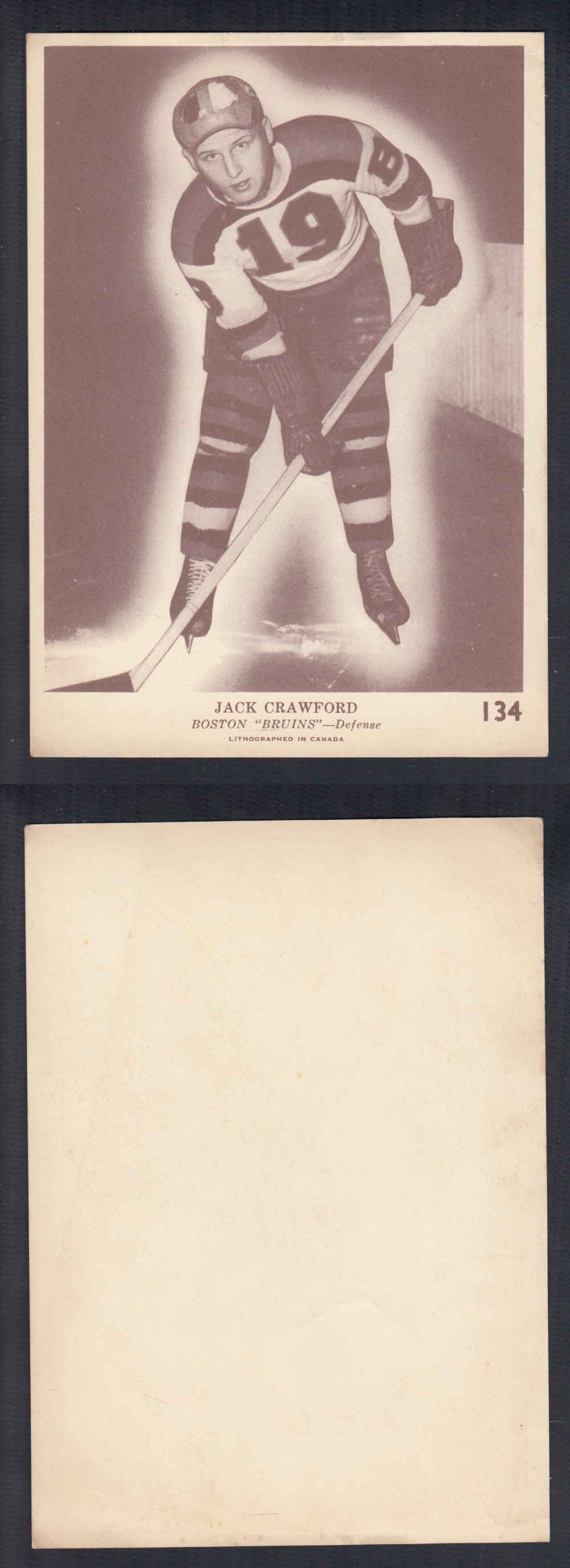 1940-41 O-PEE-CHEE HOCKEY CARD #134 J. CRAWFORD photo