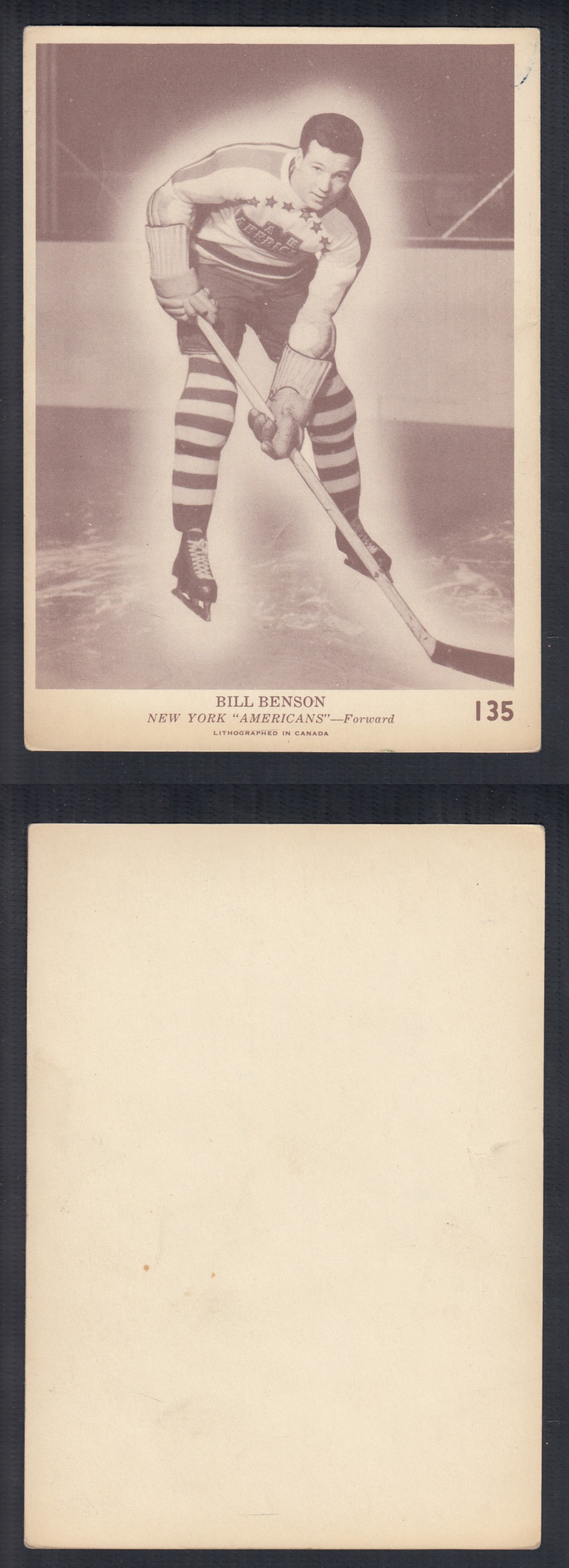 1940-41 O-PEE-CHEE HOCKEY CARD #135 B. BENSON photo