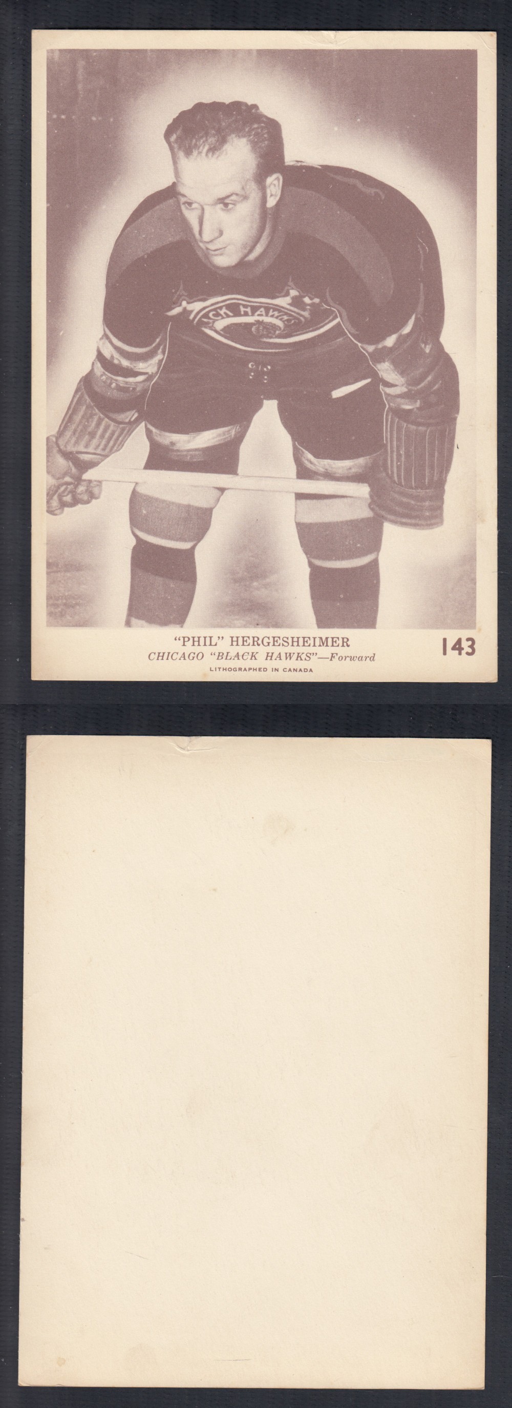 1940-41 O-PEE-CHEE HOCKEY CARD #143 P. HERGESHEIMER photo