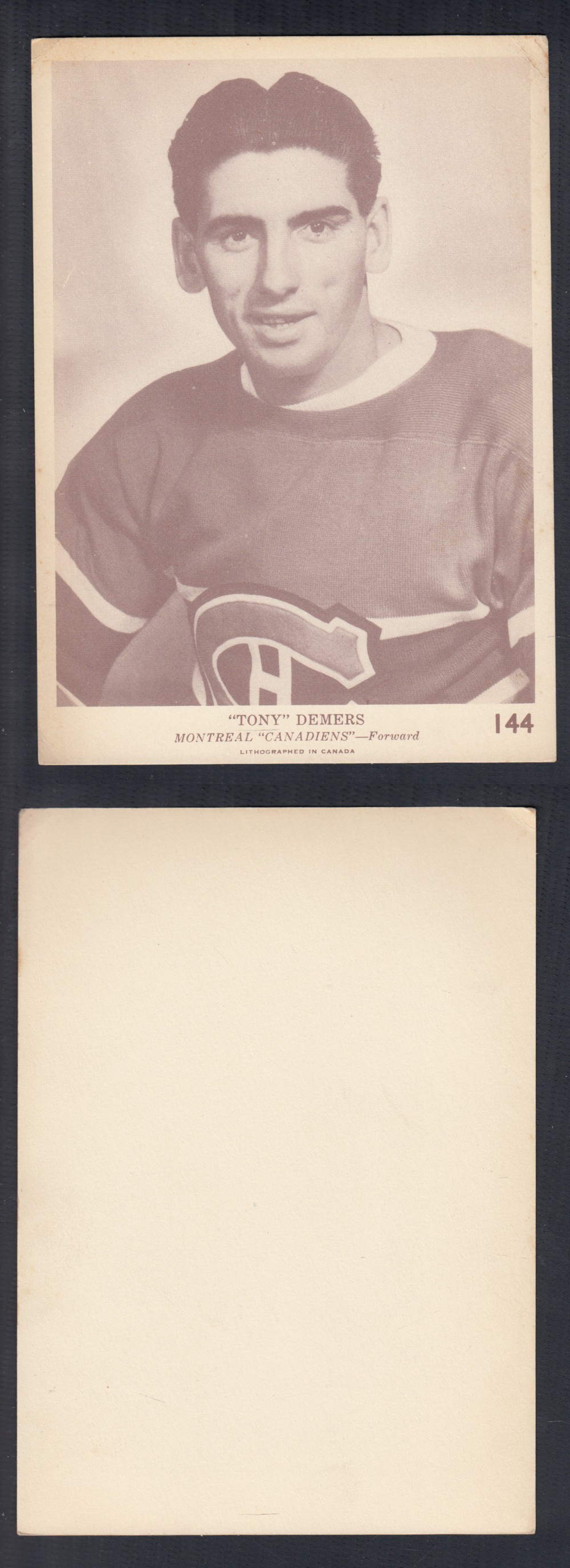 1940-41 O-PEE-CHEE HOCKEY CARD #144 T. DEMERS photo