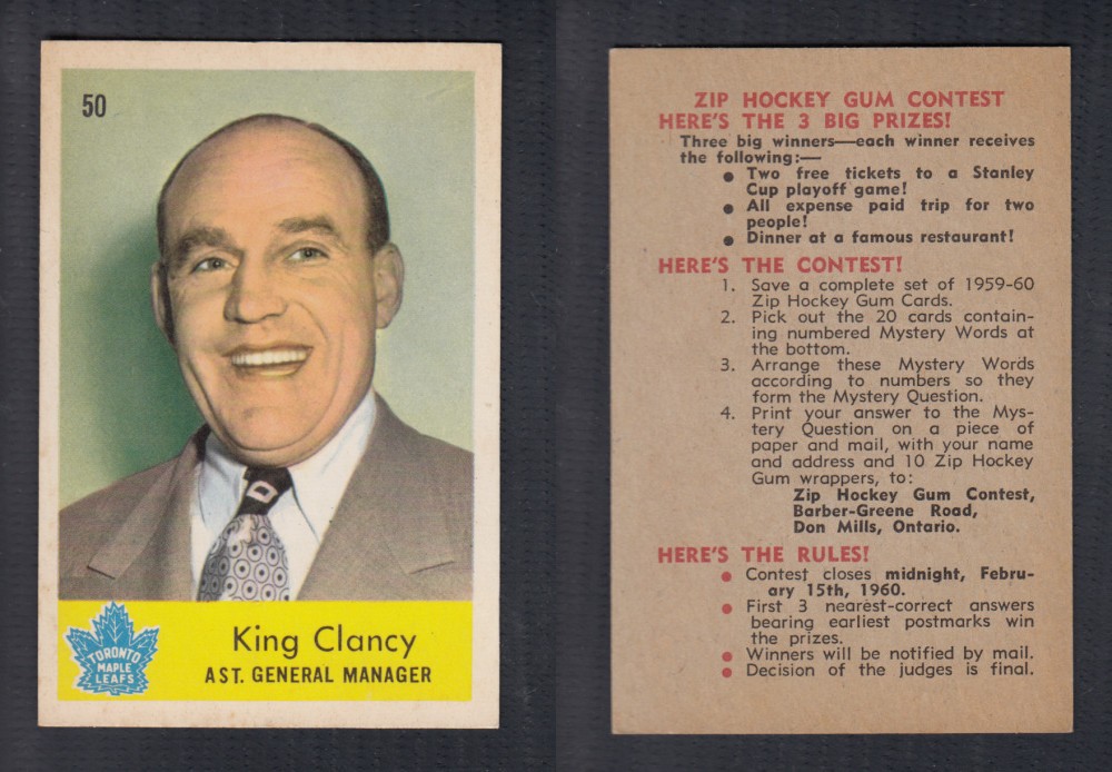 1959-60 PARKHURST HOCKEY CARD #50 K. CLANCY photo