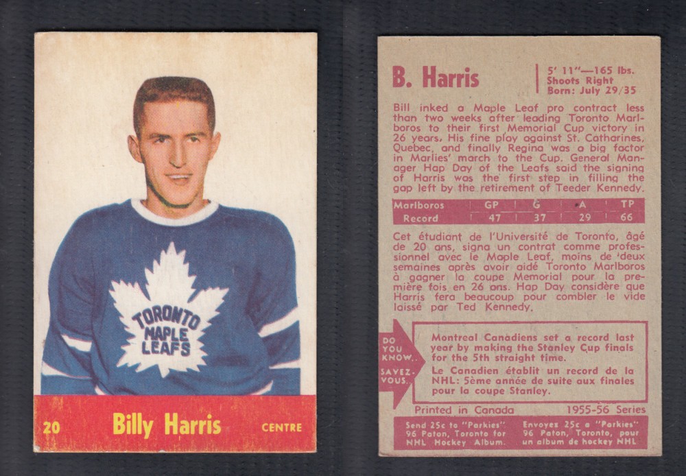 1955-56 PARKHURST HOCKEY CARD #20 B. HARRIS photo