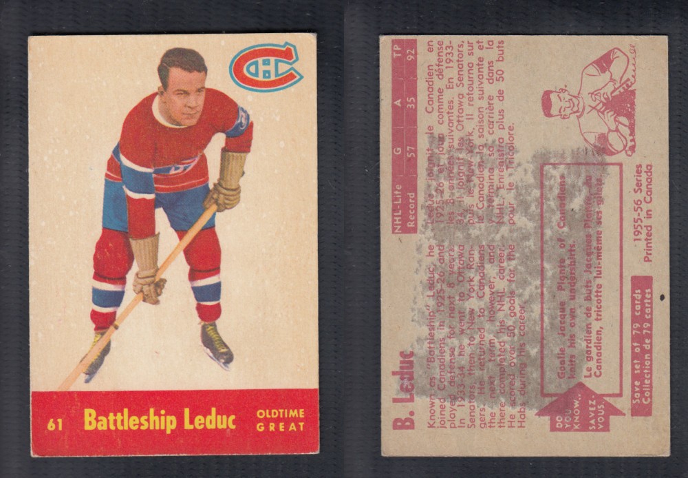 1955-56 PARKHURST HOCKEY CARD #61 B. LEDUC photo