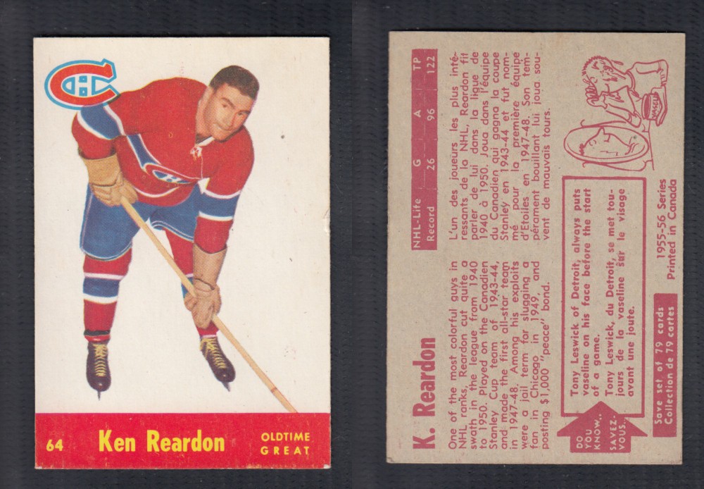 1955-56 PARKHURST HOCKEY CARD #64 K. REARDON photo