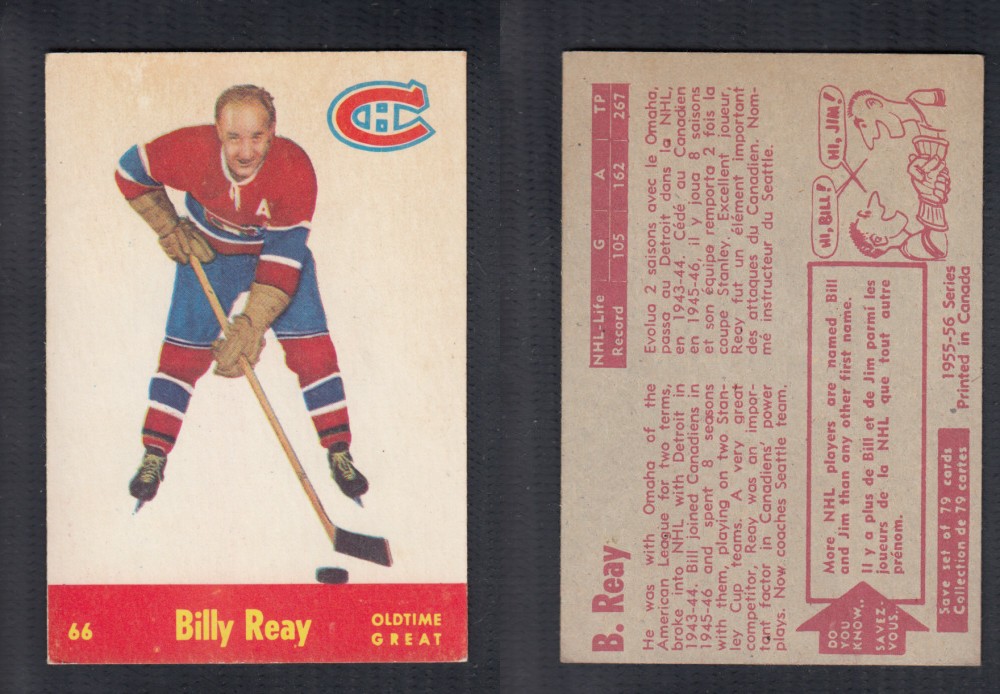 1955-56 PARKHURST HOCKEY CARD #66 B. REAY photo