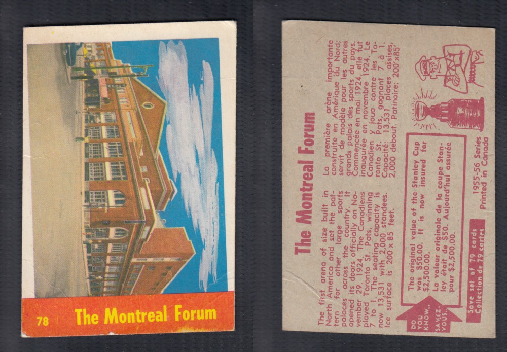 1955-56 PARKHURST HOCKEY CARD #78 THE MONTREAL FORUM photo