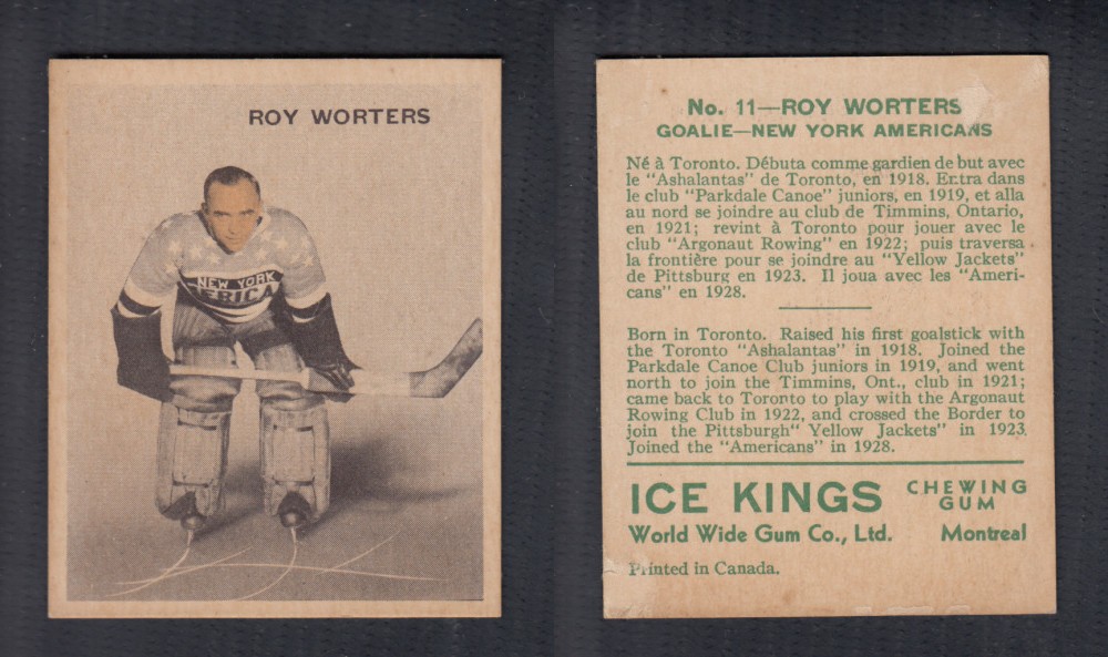 1933-34 ICE KINGS HOCKEY CARD #11 R. WORTERS photo