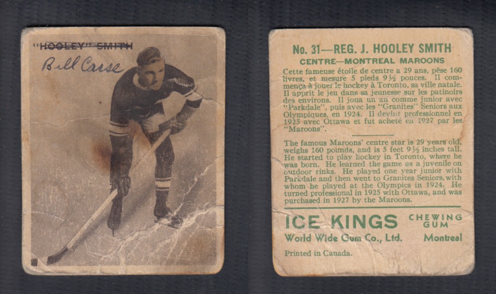 1933-34 ICE KINGS HOCKEY CARD #31 R. SMITH photo