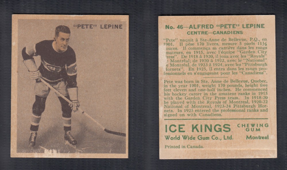 1933-34 ICE KINGS HOCKEY CARD #46 A. LEPINE photo