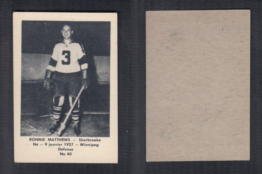 1952-53 LAVAL DAIRY UPDATE HOCKEY CARD #40 R. MATTHEWS photo