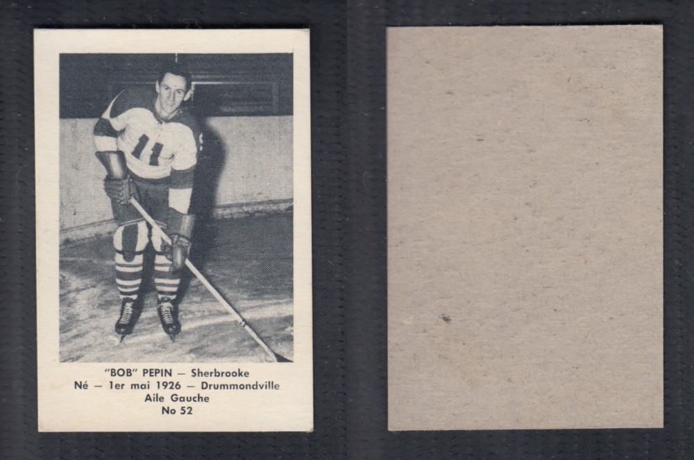 1952-53 LAVAL DAIRY UPDATE HOCKEY CARD #52 B. PEPIN photo