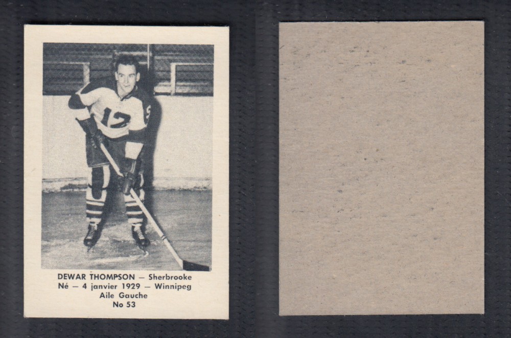 1952-53 LAVAL DAIRY UPDATE HOCKEY CARD #53 D. THOMPSON photo