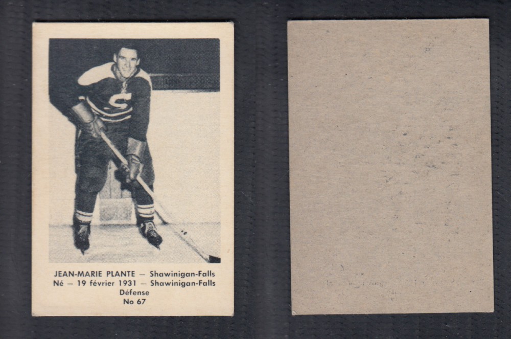 1952-53 LAVAL DAIRY UPDATE HOCKEY CARD #67 J. PLANTE photo