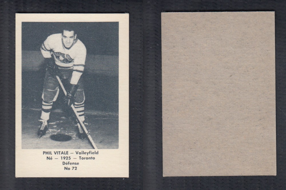 1952-53 LAVAL DAIRY UPDATE HOCKEY CARD #72 P. VITALE photo