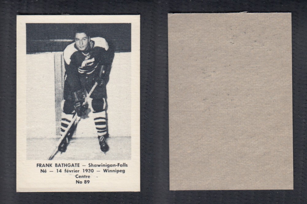 1952-53 LAVAL DAIRY UPDATE HOCKEY CARD #89 F. BATHGATE photo