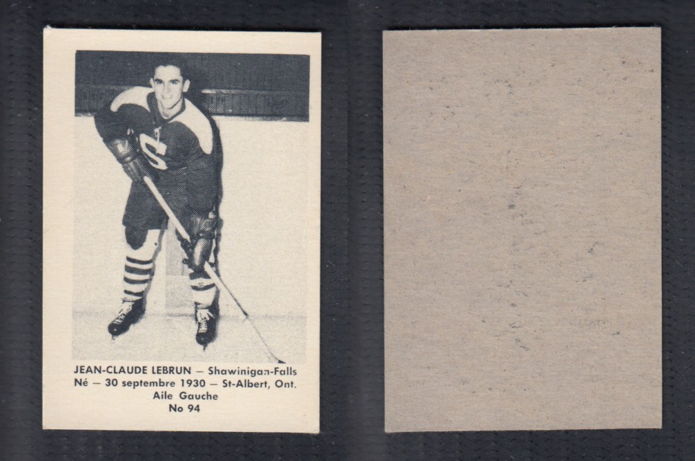 1952-53 LAVAL DAIRY UPDATE HOCKEY CARD #94 J. LEBRUN photo