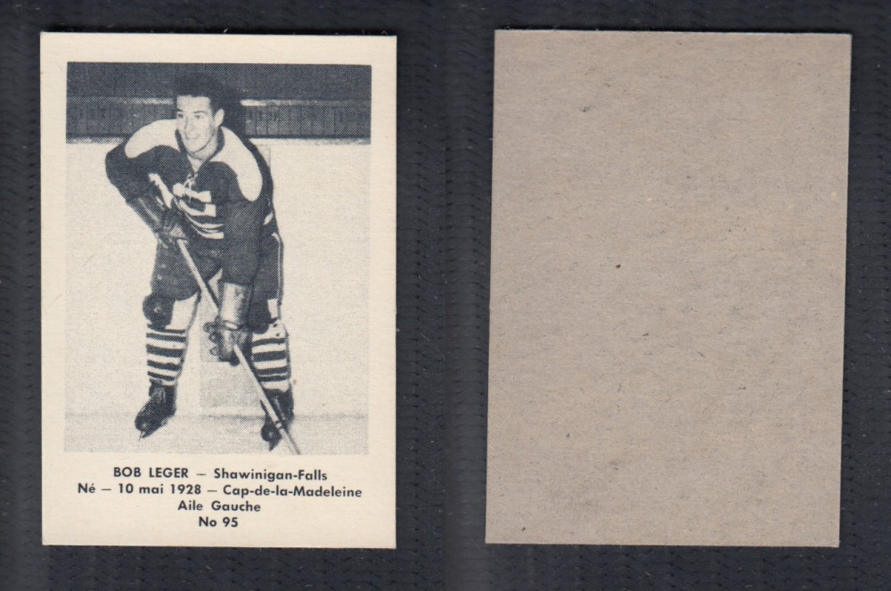 1952-53 LAVAL DAIRY UPDATE HOCKEY CARD #95 B. LEGER photo