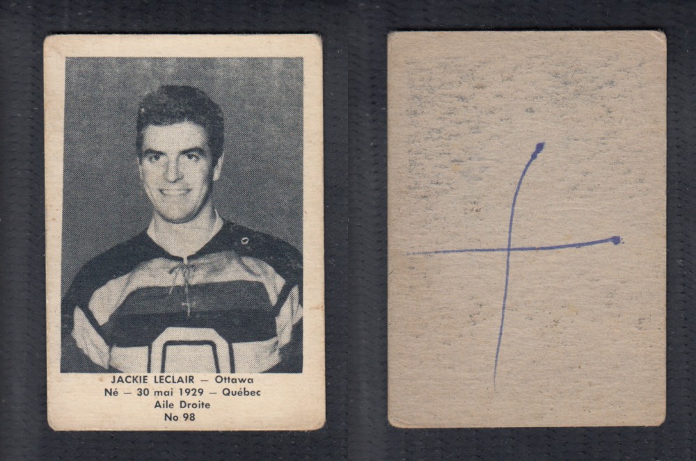 1952-53 LAVAL DAIRY UPDATE HOCKEY CARD #98 J. LECLAIR photo