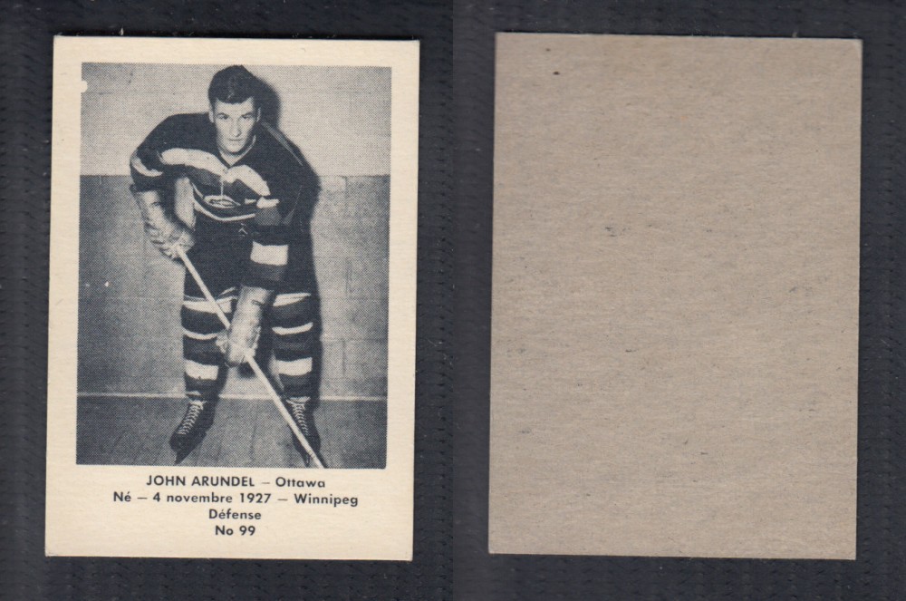 1952-53 LAVAL DAIRY UPDATE HOCKEY CARD #99 J. ARUNDEL photo