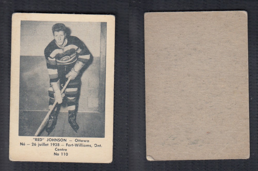 1952-53 LAVAL DAIRY UPDATE HOCKEY CARD #110 R. JOHNSON photo