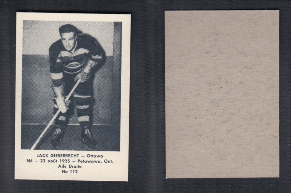 1952-53 LAVAL DAIRY UPDATE HOCKEY CARD #112 J. GIESEBRECHT photo