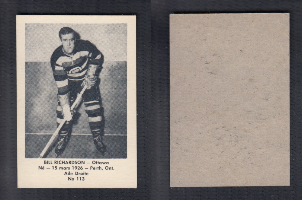 1952-53 LAVAL DAIRY UPDATE HOCKEY CARD #113 B. RICHARDSON photo