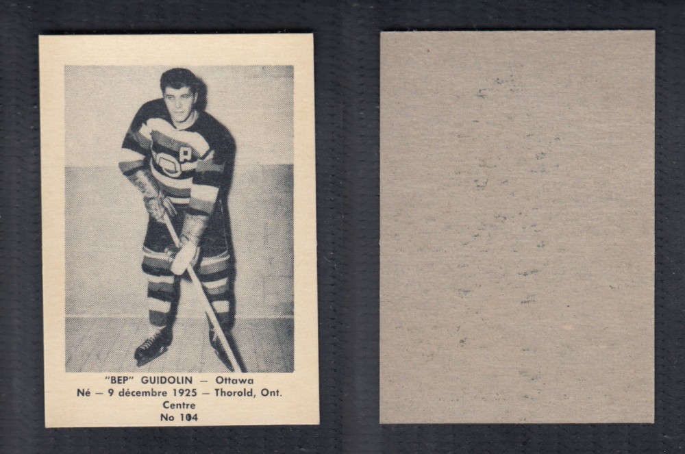 1952-53 LAVAL DAIRY UPDATE HOCKEY CARD #114 B. GUIDOLIN photo