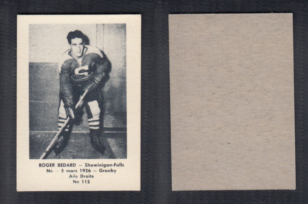 1952-53 LAVAL DAIRY UPDATE HOCKEY CARD #115 R. BEDARD photo