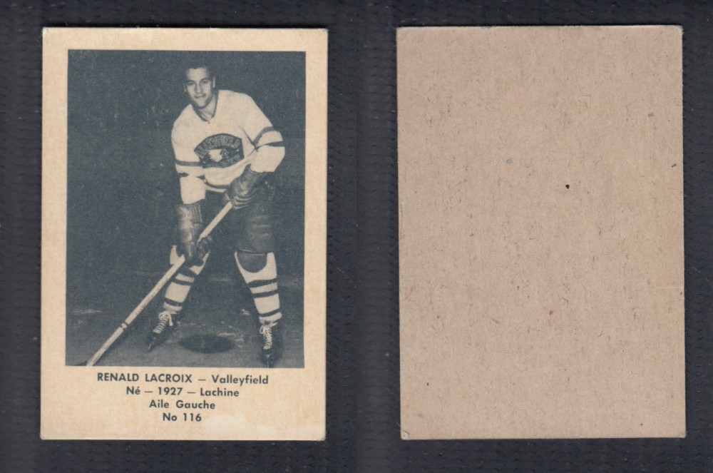 1952-53 LAVAL DAIRY UPDATE HOCKEY CARD #116 R. LACROIX photo