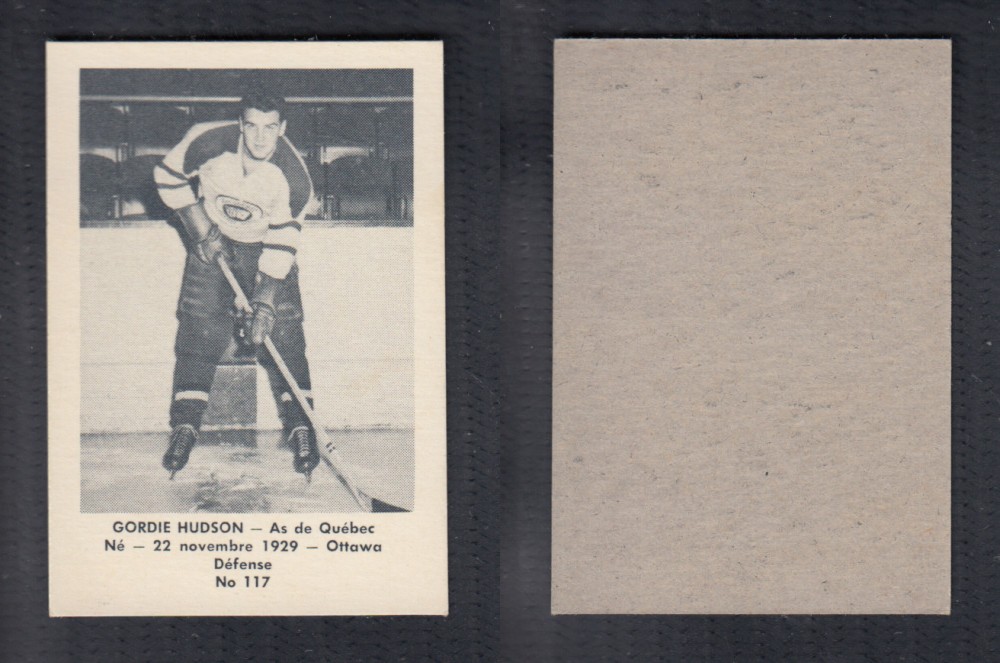 1952-53 LAVAL DAIRY UPDATE HOCKEY CARD #117 G. HUDSON photo