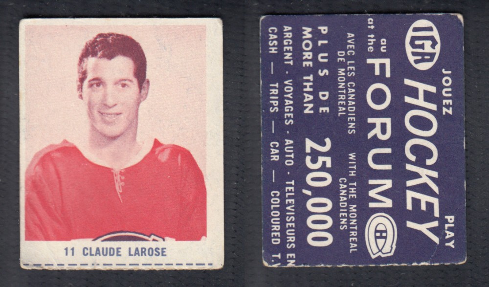 1967-68 IGA MONTREAL CANADIENS HOCKEY CARD #11 C. LAROSE photo