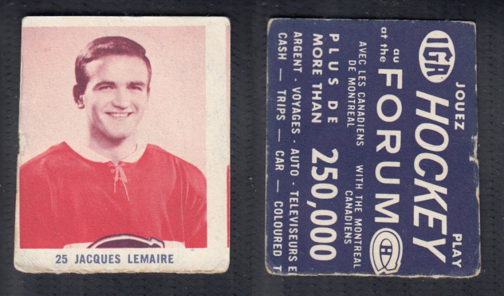 1967-68 IGA MONTREAL CANADIENS HOCKEY CARD #25 J. LEMAIRE photo