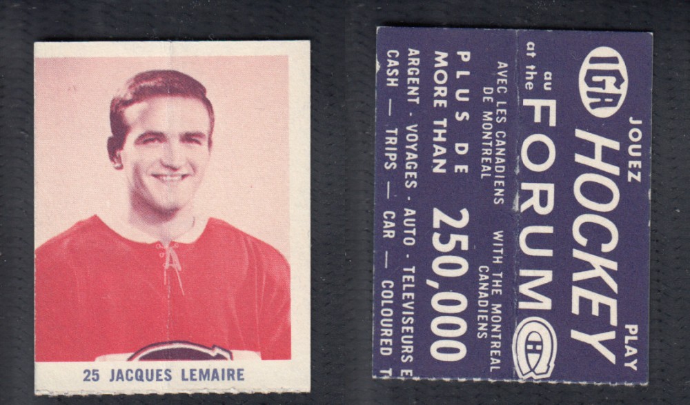 1967-68 IGA MONTREAL CANADIENS HOCKEY CARD #25 J. LEMAIRE photo