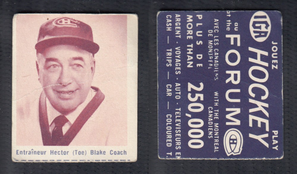 1967-68 IGA MONTREAL CANADIENS HOCKEY CARD T. BLAKE photo