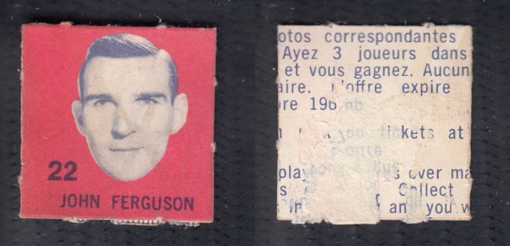 1967-68 IGA MONTREAL CANADIENS HOCKEY CARD SERIES 1 #22 J. FERGUSON photo